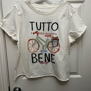 Maeve TUTTO BENE Graphic Tee with Bicycle Print from Anthropologie